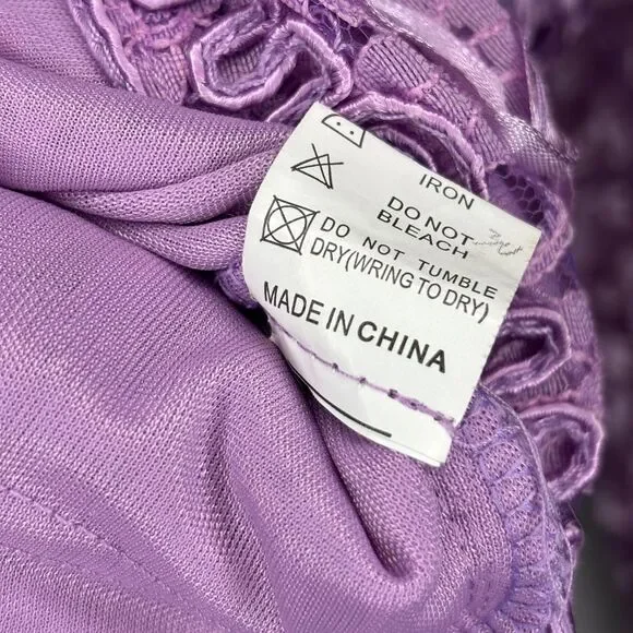 Vintage Lavender Ellim USA Women's Jacket Embroidered Beaded Long Sleeve Lace - Picture 10 of 11